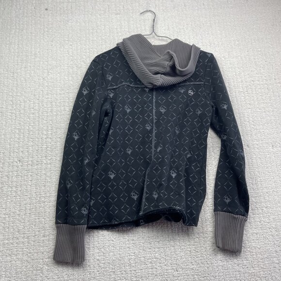 Vintage Split USA Hoodie Women S Black 90s Faded Skateboards Button Up Punk Emo - Picture 11 of 14